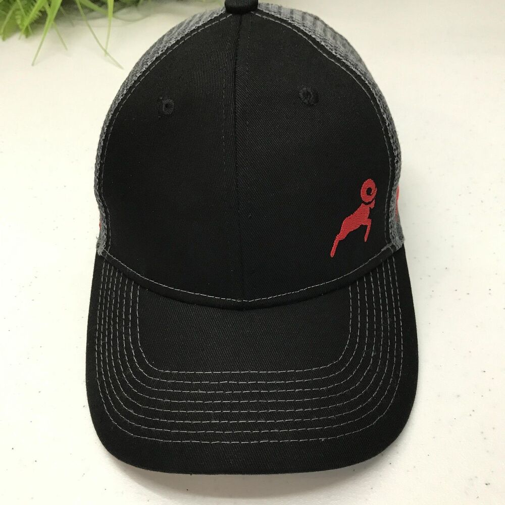 Milwaukee Hat Cap Snap Back Black Gray Trucker Mesh Advertising Mens Ram Tool